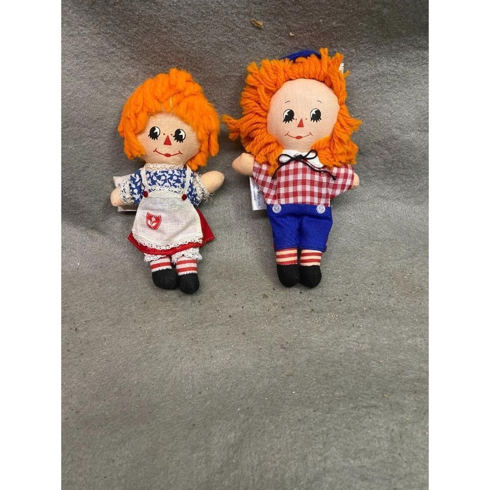 VINTAGE 1970S HALLMARK 6‎ INCH RAGGEDY ANNE & RAGGEDY ANDY CLOTH DOLLS